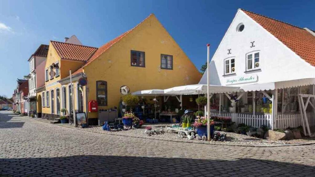 Denmark tourist spots, historic houses along Ærøskøbing's streets