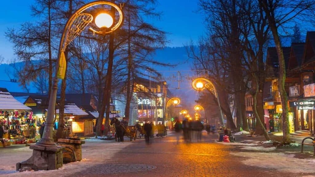 Poland nightlife, Krupowki street Zakopane