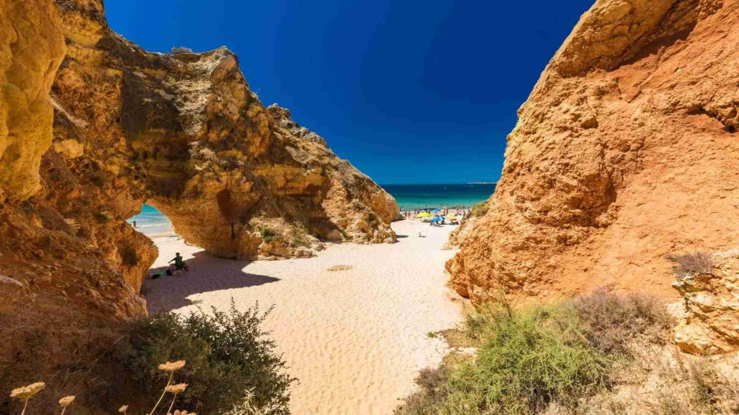 Tourist spots in Portugal, beach in rocks
