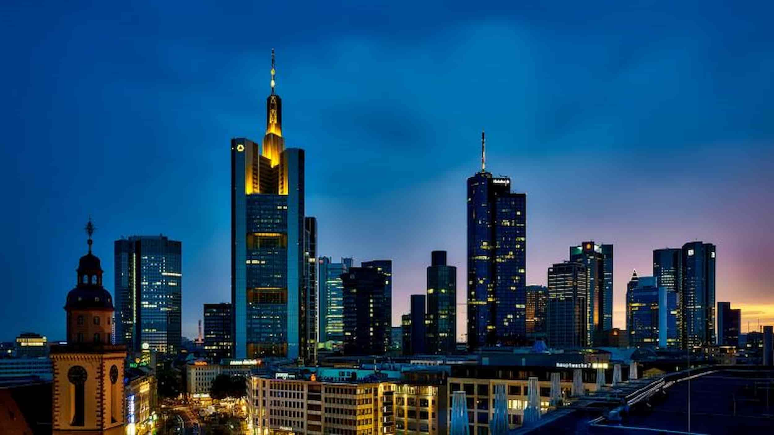 Munich or Frankfurt, night view