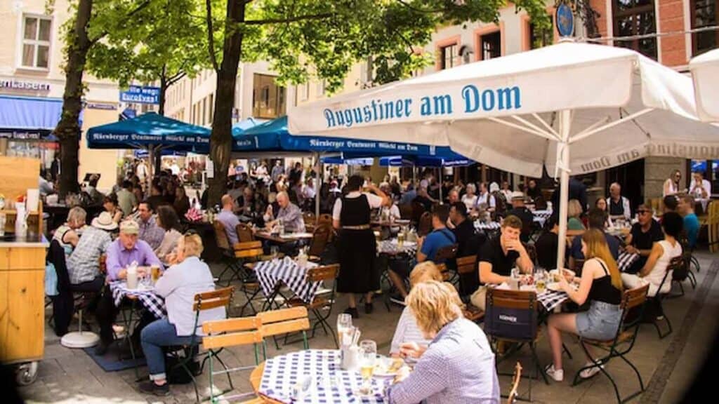 Munich or Frankfurt, original-bavarian-beer-garden
