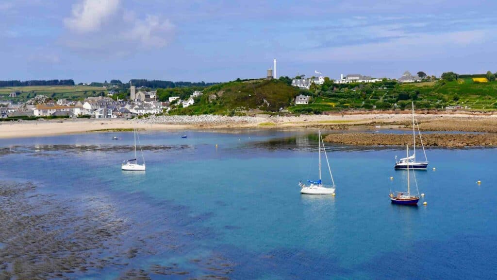 Scilly Islands Cornwall, boats in the harbour