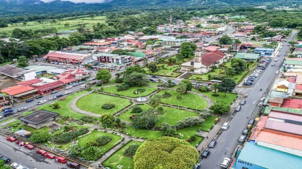Waterfall in San Carlos Costa Rica, village view