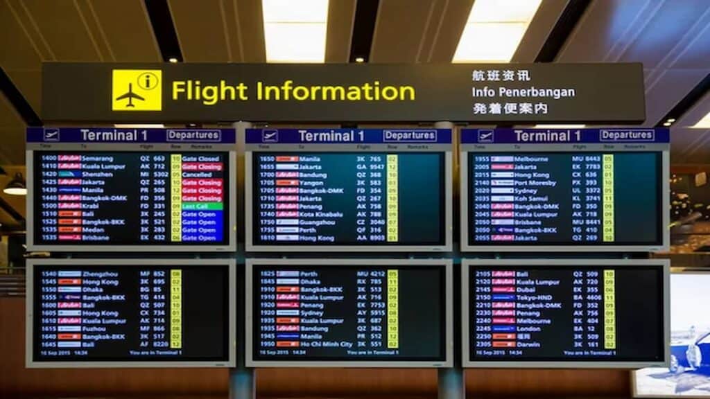 Inexpensive summer vacations, arrival departure board