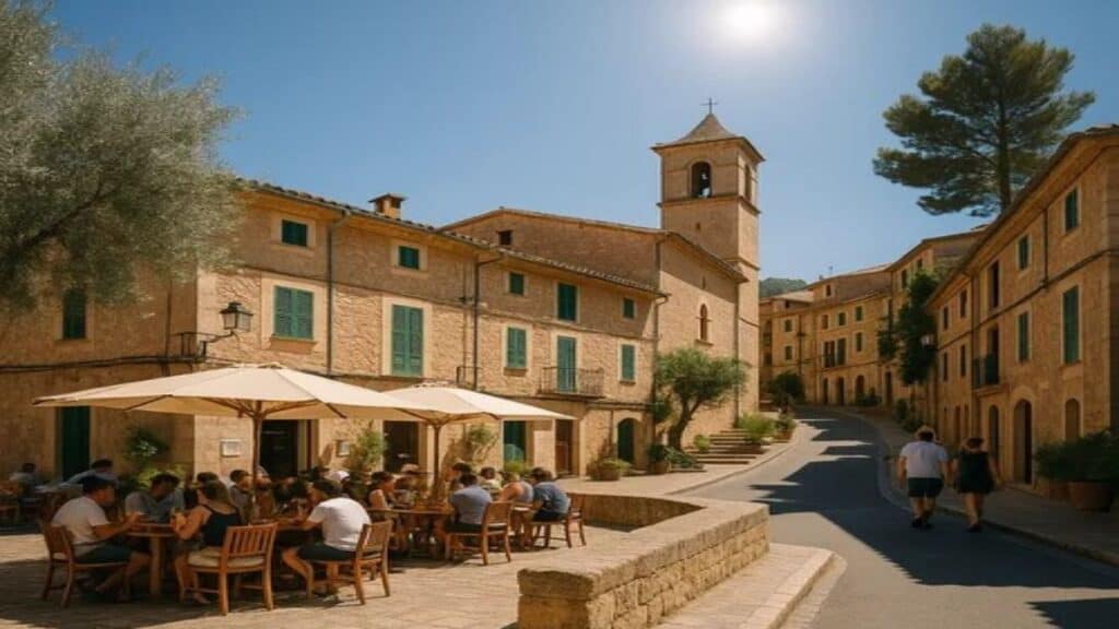 Fornalutx Mallorca, restaurant in the plaza