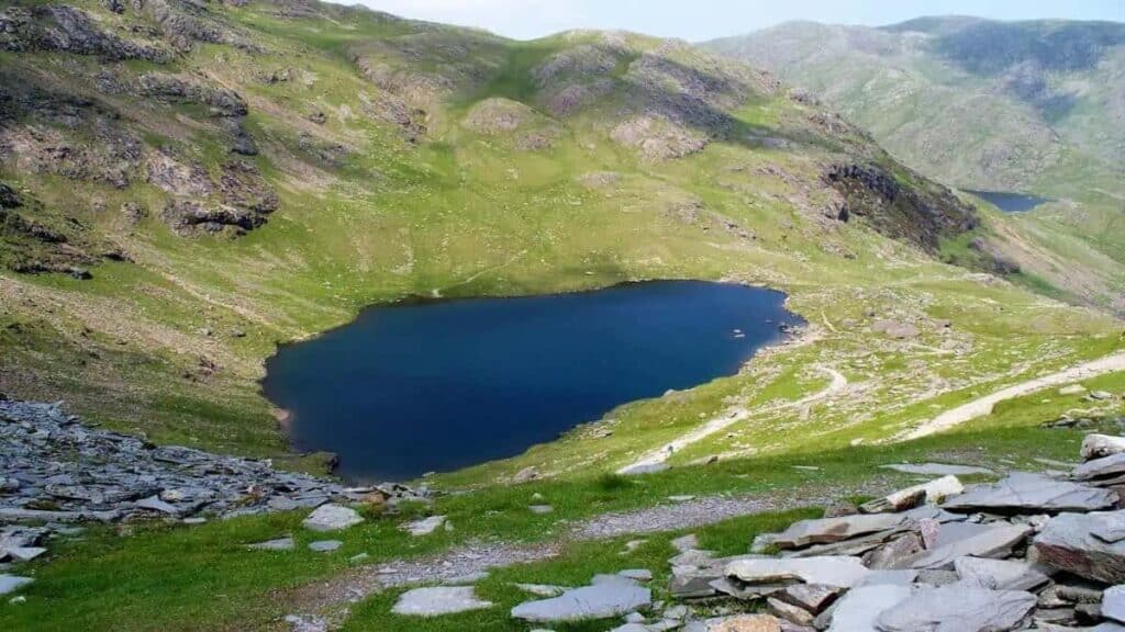 Old Man of Coniston, Low Water Lake.