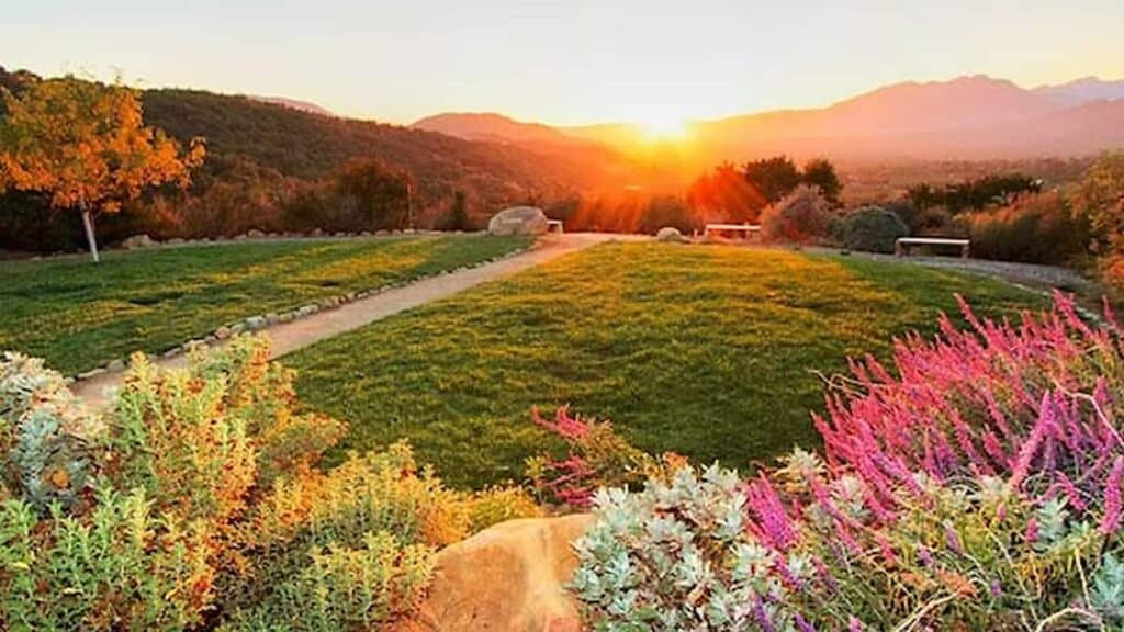Ojai Southern California, Meditation Mount sunset.