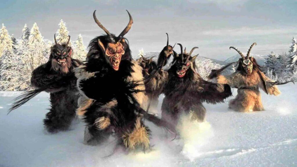 Krampus origin, snow scene