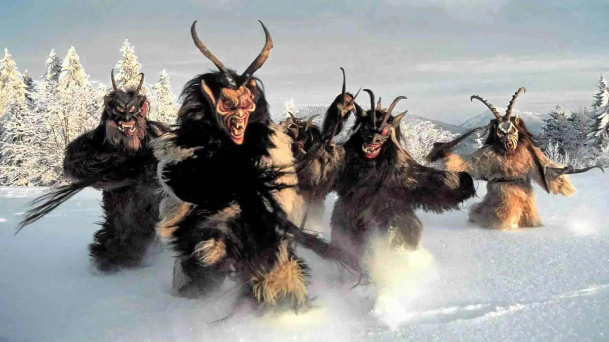 Krampus origin, snow scene