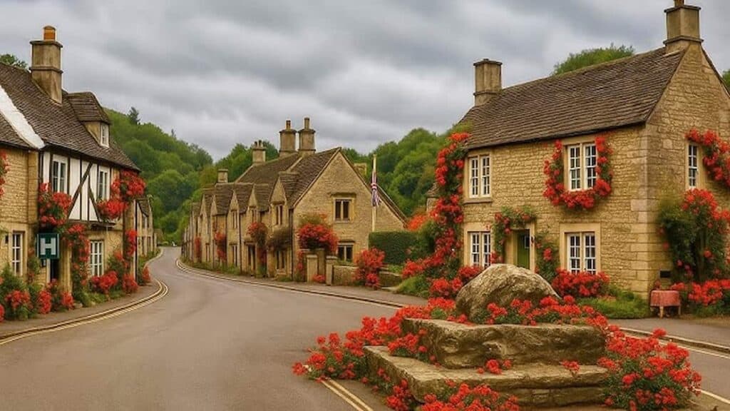 Castle Combe Wiltshire, Spring flowers