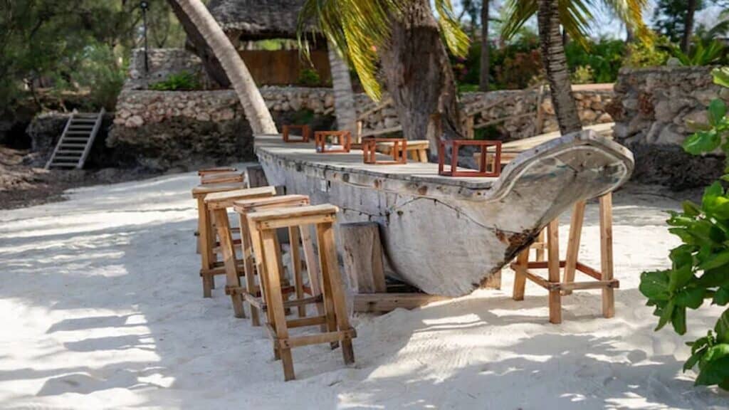 Nightlife in Zanzibar, wooden bar