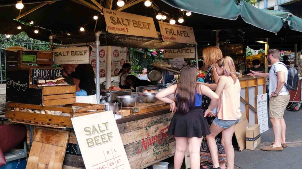 Popular attractions London England, Borough Market food hall