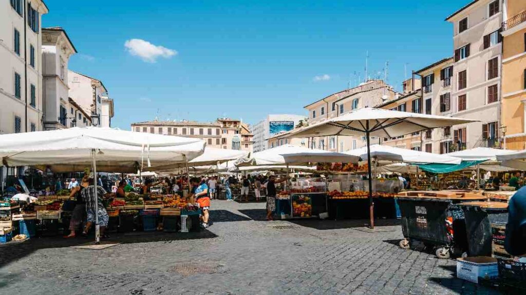 Tourist spots in Rome Italy, Campo de’ Fiori Market