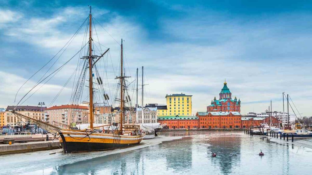 Places for sightseeing in Finland, old ship in Helsinki