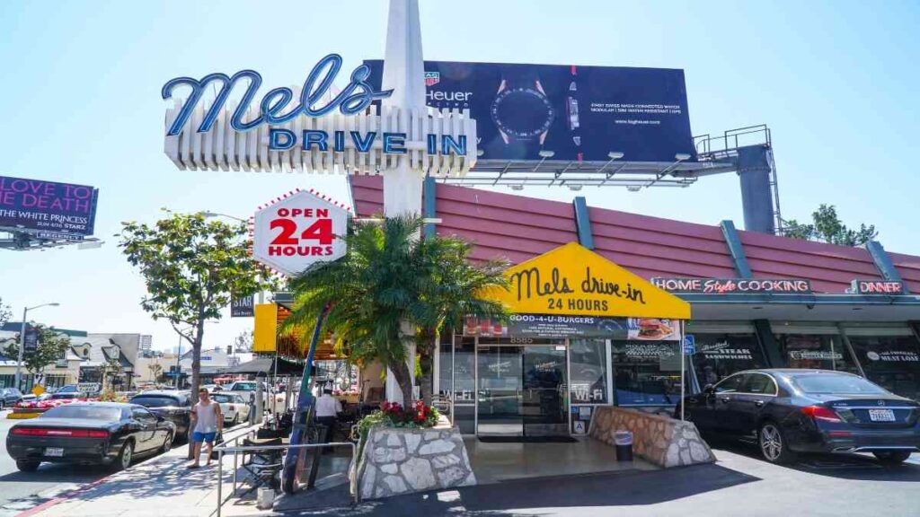 Los Angeles California itinerary, Mels Diner Sunset strip