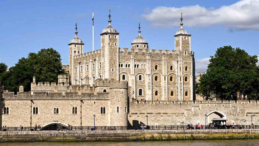 Popular attractions London England, Tower of London fortress with Crown Jewels