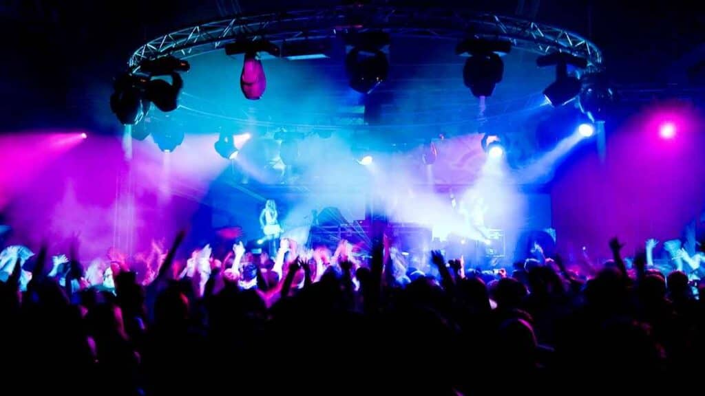 Poland nightlife, crowd at Krakow nightclub