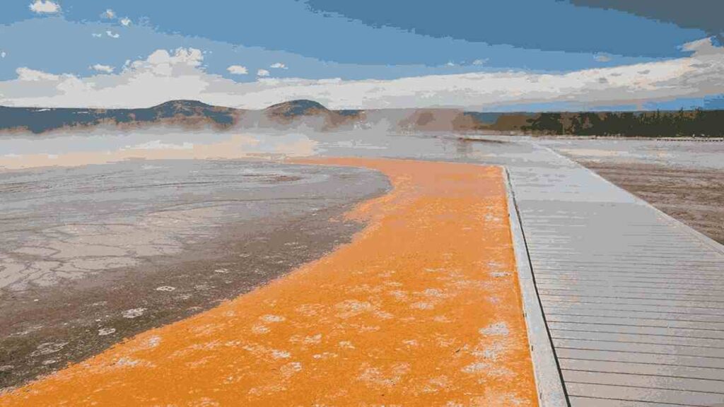 Grand Prismatic Spring Yellowstone, Midway Geyser boardwalk