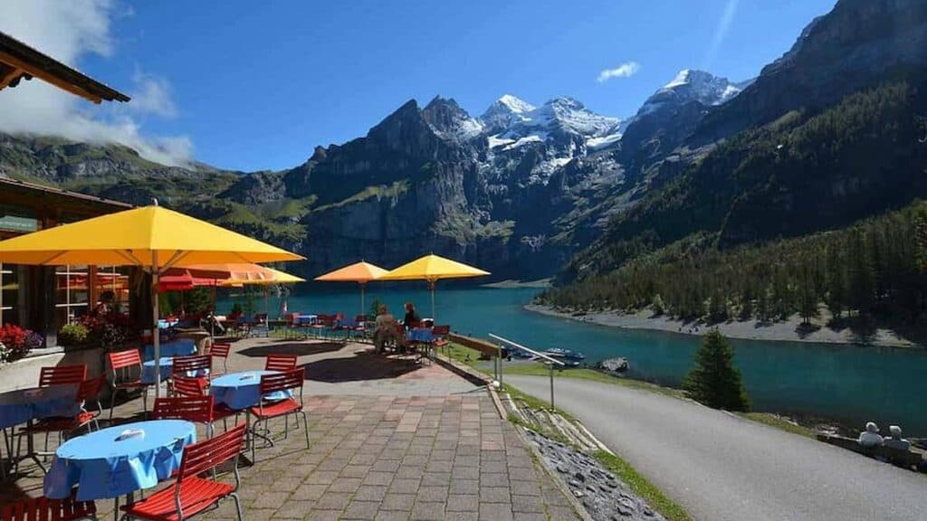 Oeschinen Lake Switzerland, Berghotel Oeschinensee