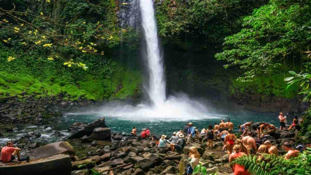 Waterfall in San Carlos Costa Rica, swimming