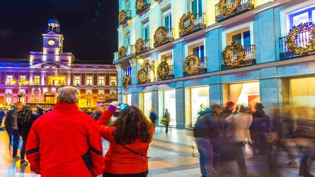 Spain during winter, Madrid at night