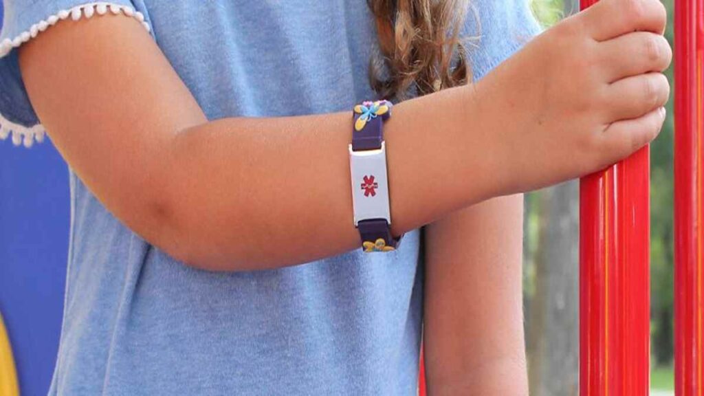 Family trips to London England, NHS wristband