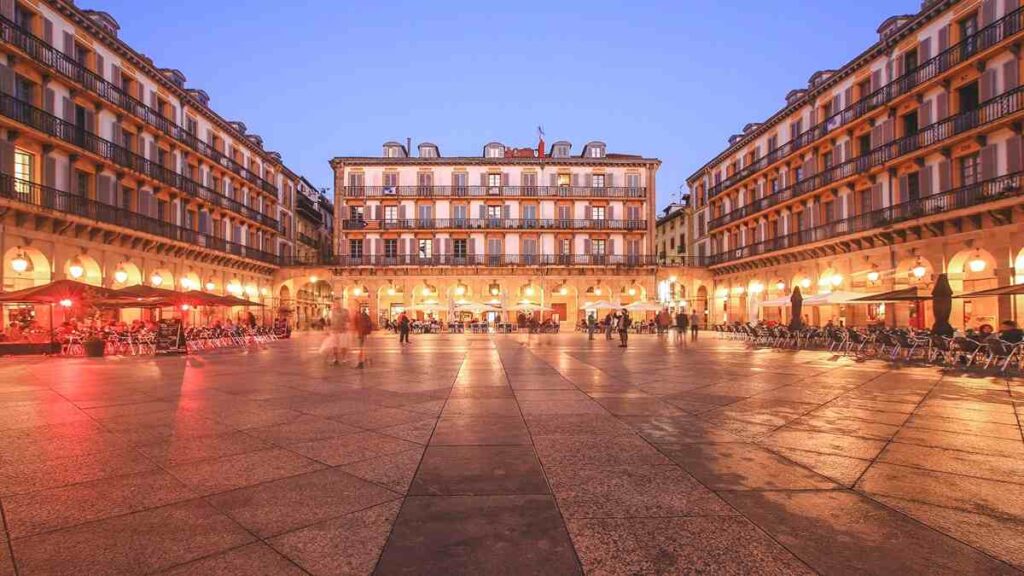 Spain during winter, the plaza in san sebastian