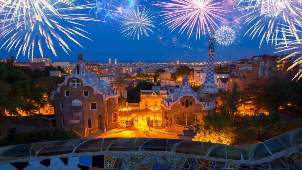 Spain during winter, Barcelona fireworks