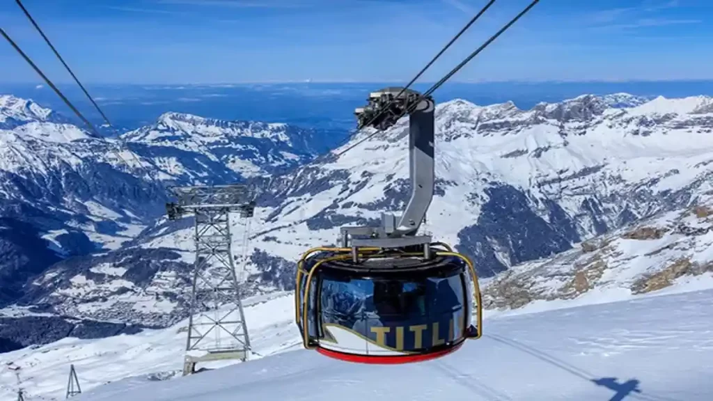 Mount Titlis in Switzerland, cable-car-gondola