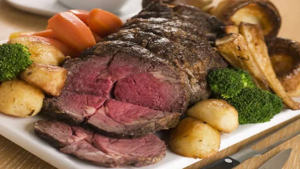 Traditional English meals, roast rib eye