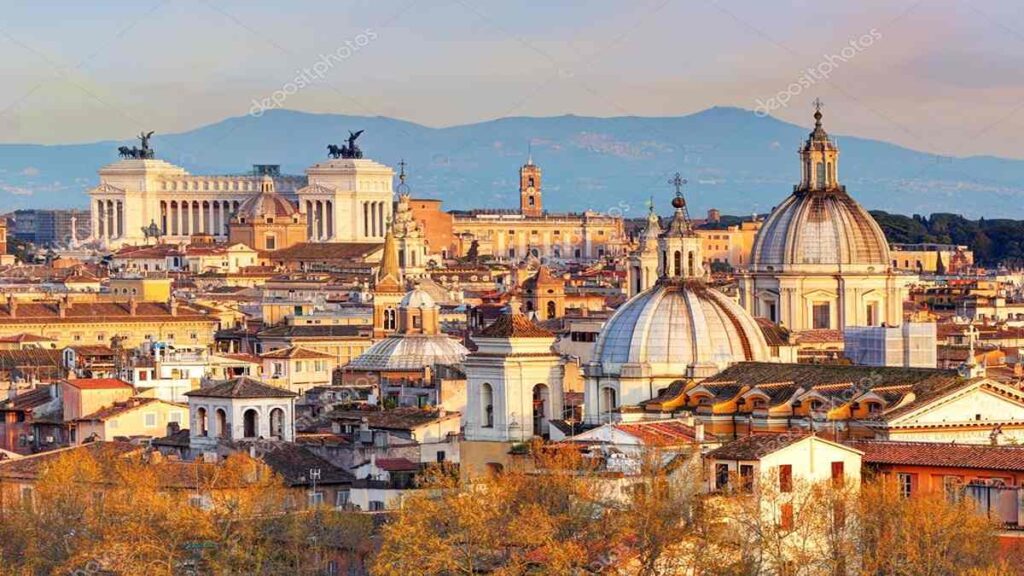 Rome in November, roman skyline