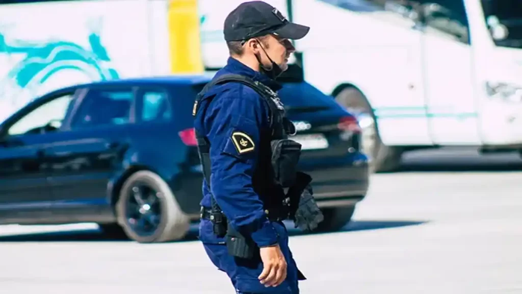 Marrakech city Morocco, tourist police uniform