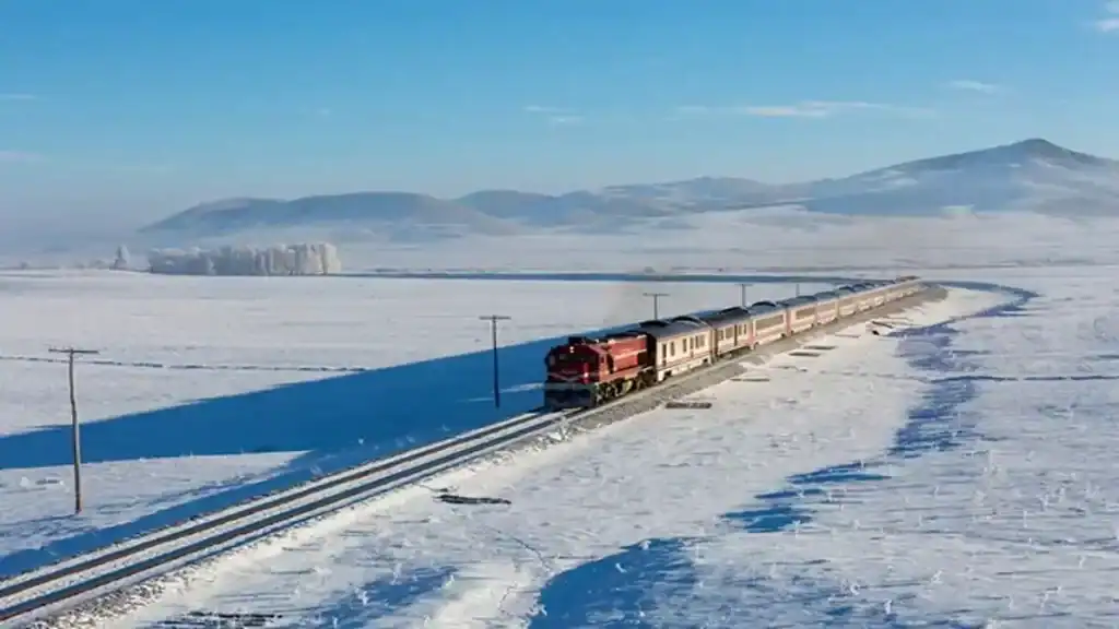 Train trips across Europe, train winter snow