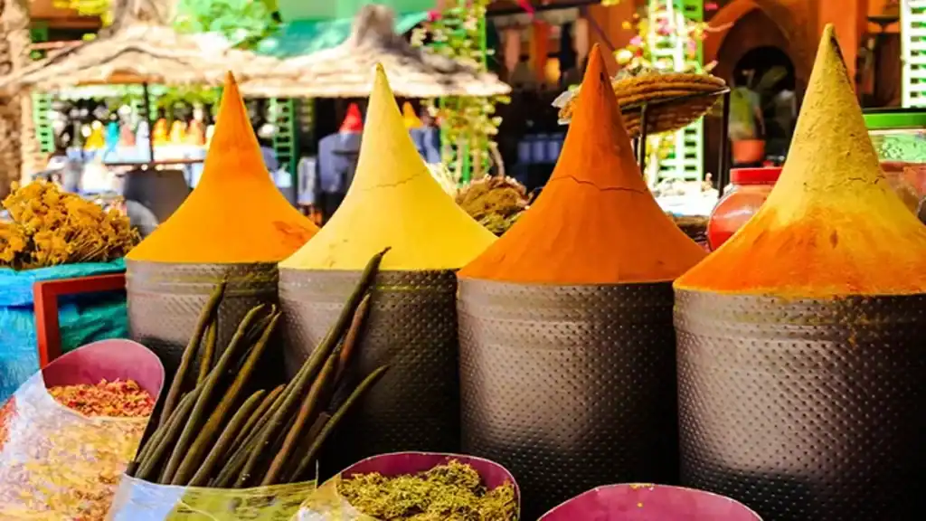Best places to travel in october, Morocco Marrakech market spices