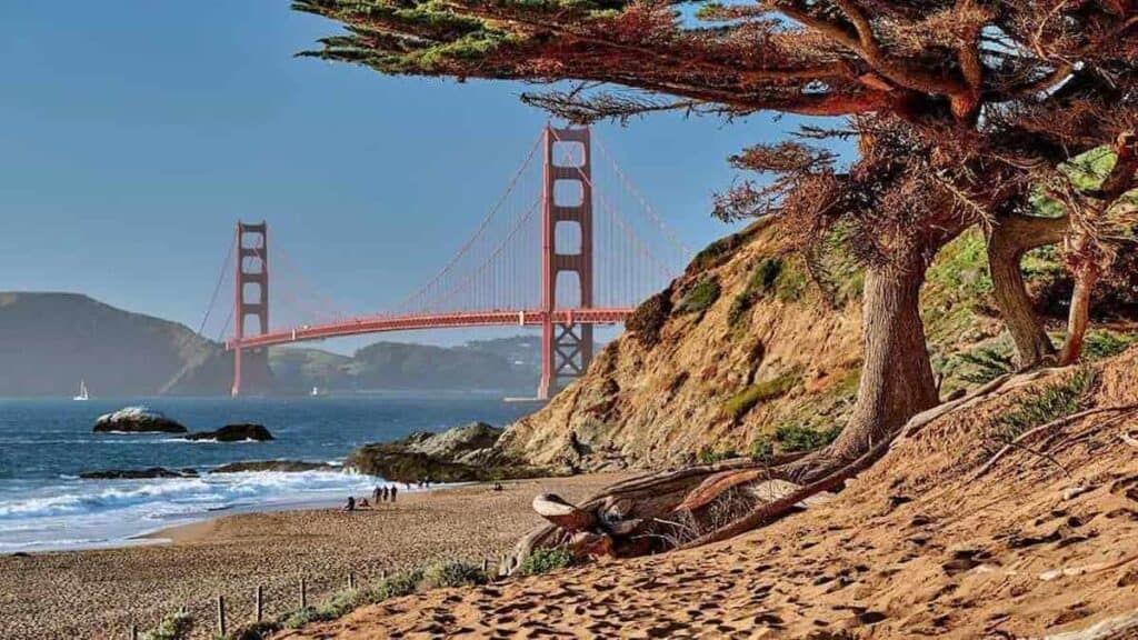 Clothing optional beaches in the US, Baker Bridge