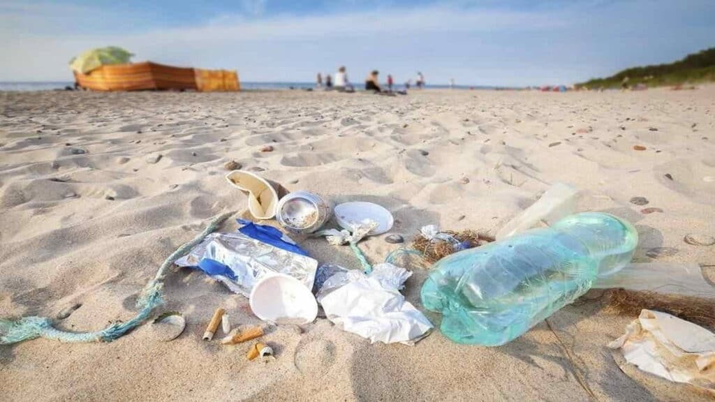 Clothing optional beaches in the US, litter