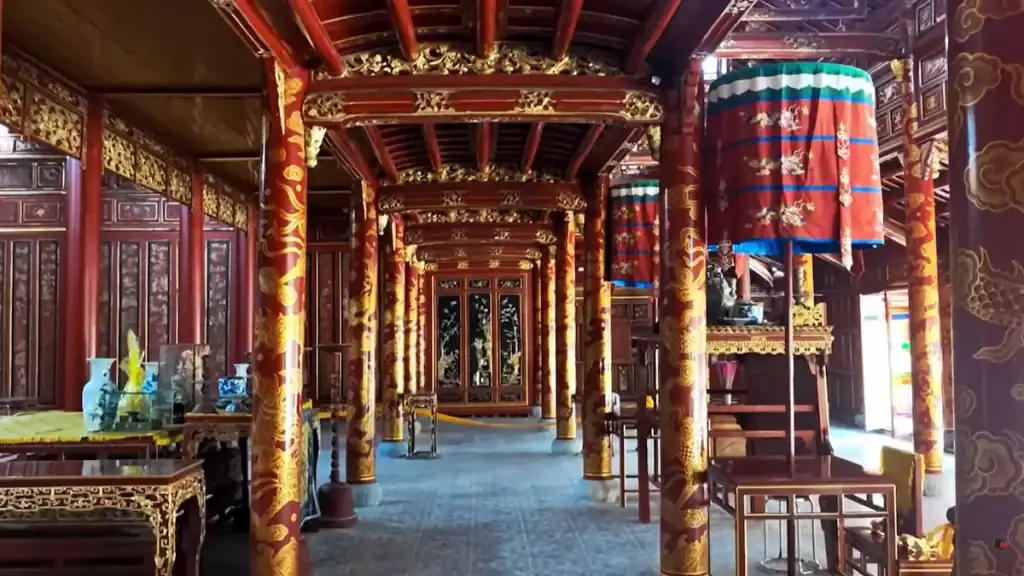 Best Hue Royal Tombs interior at Dong Khanh with golden carvings