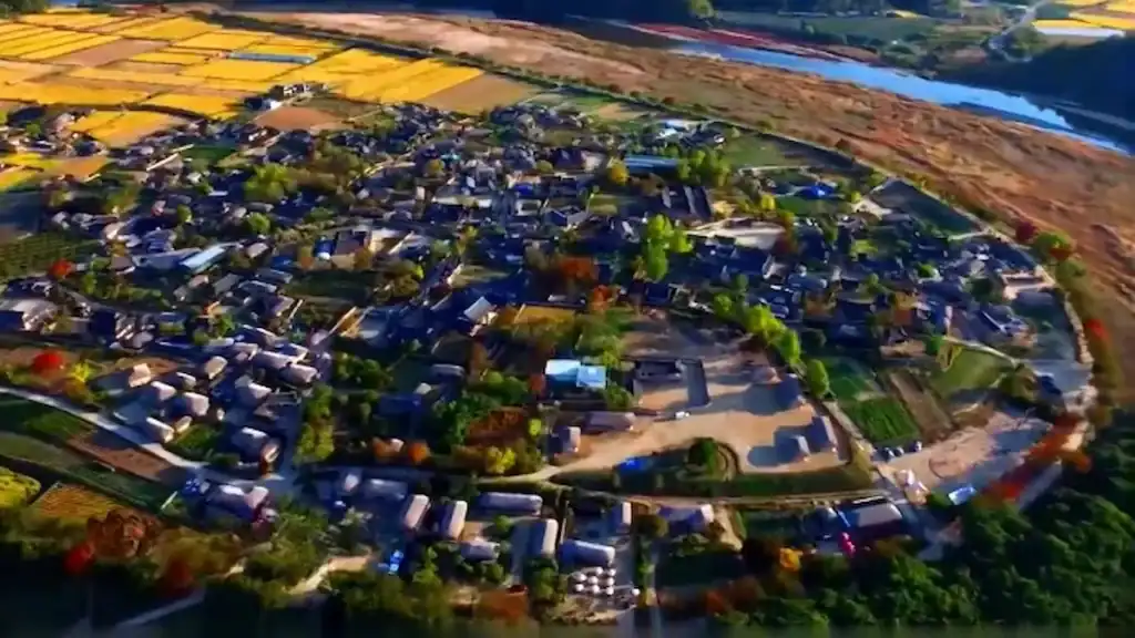 Andong Hahoe Village aerial view