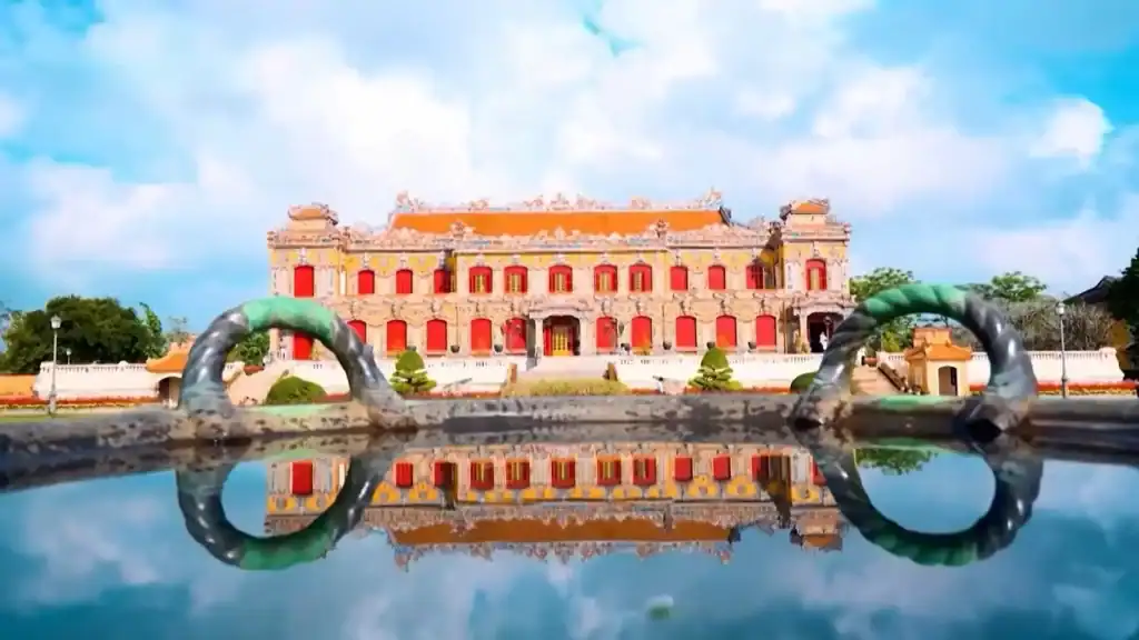 Hue Imperial City worth it for stunning palace reflections and dragon fountain sculptures