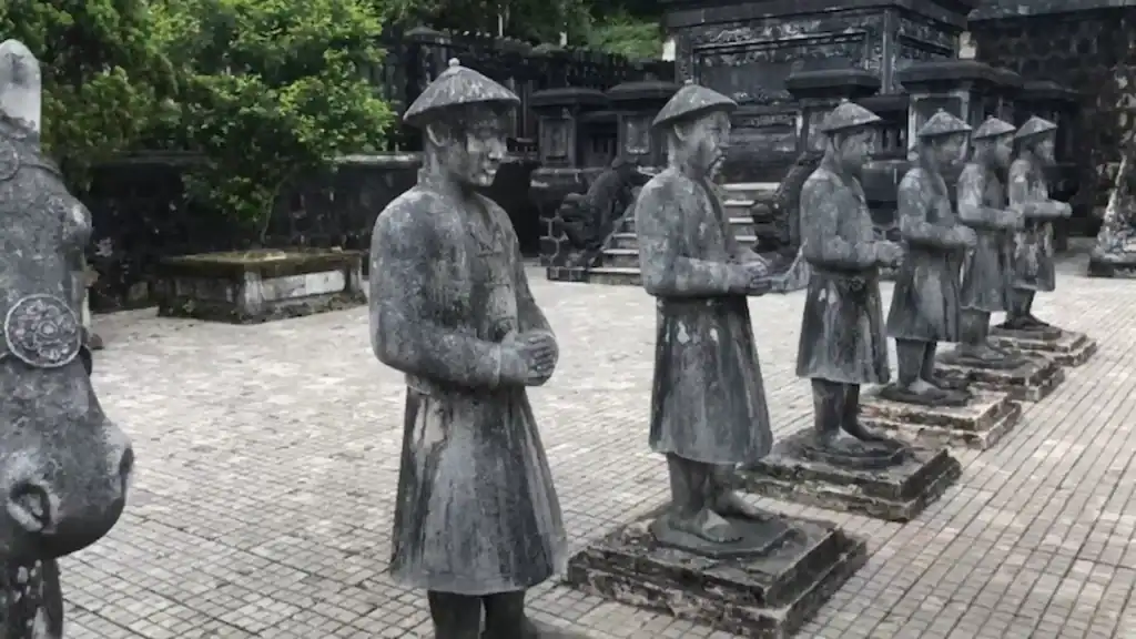 Best Hue Royal Tombs stone mandarin statues guarding imperial courtyard