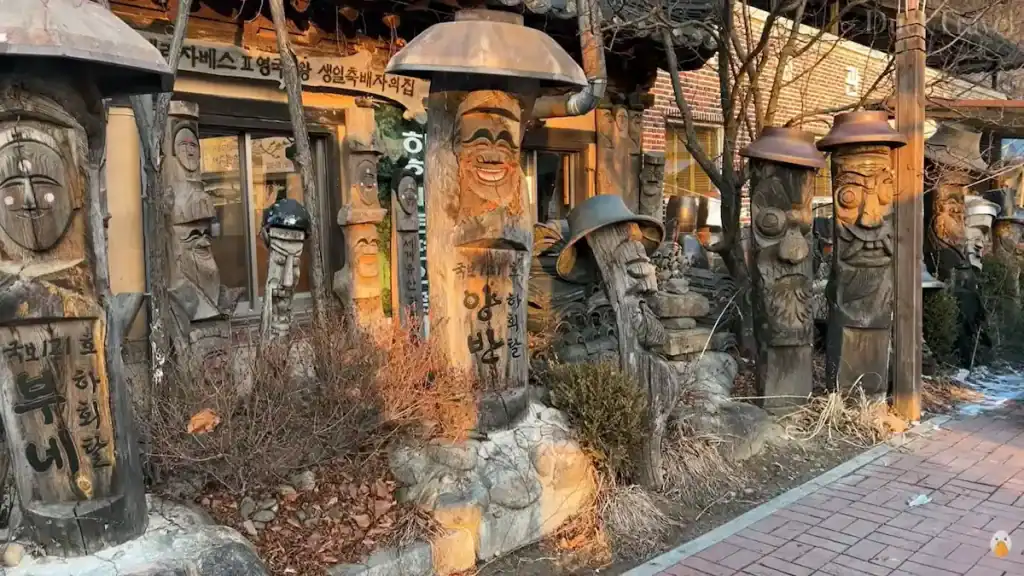 Andong Hahoe Village wooden carved folk art totems