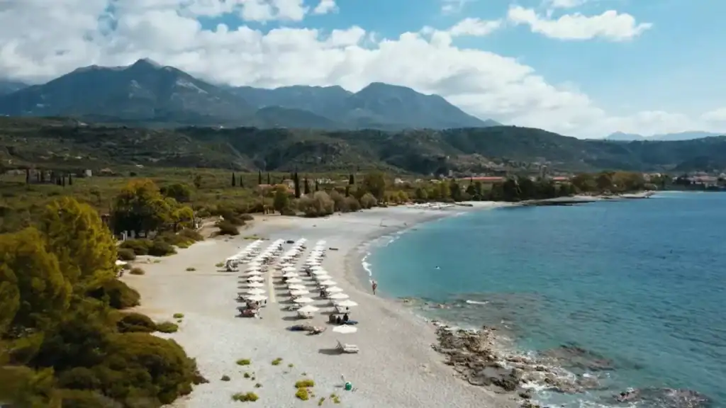 Is Kardamyli Worth It for gorgeous Ritsa Beach views.