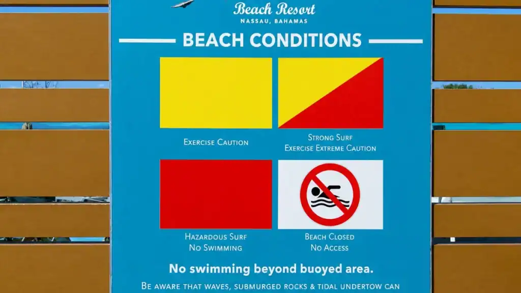 Is Nassau safe for tourists this flag chart at a Nassau beach resort explains