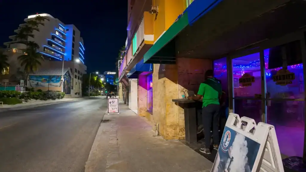 Is Nassau safe for tourists on this quiet West Bay Street corner at night