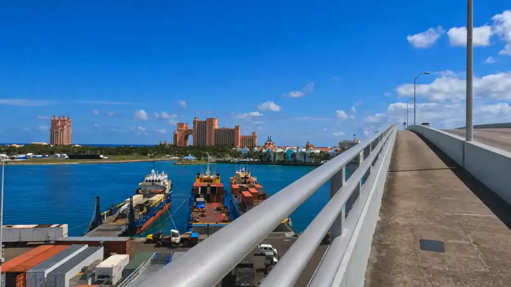 Paradise Island bridge overlooks Atlantis Nassau, handy if you need a car to cross.